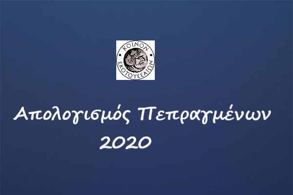 Έκθεση πεπραγμένων για το 2020, έτος κορωνοϊού